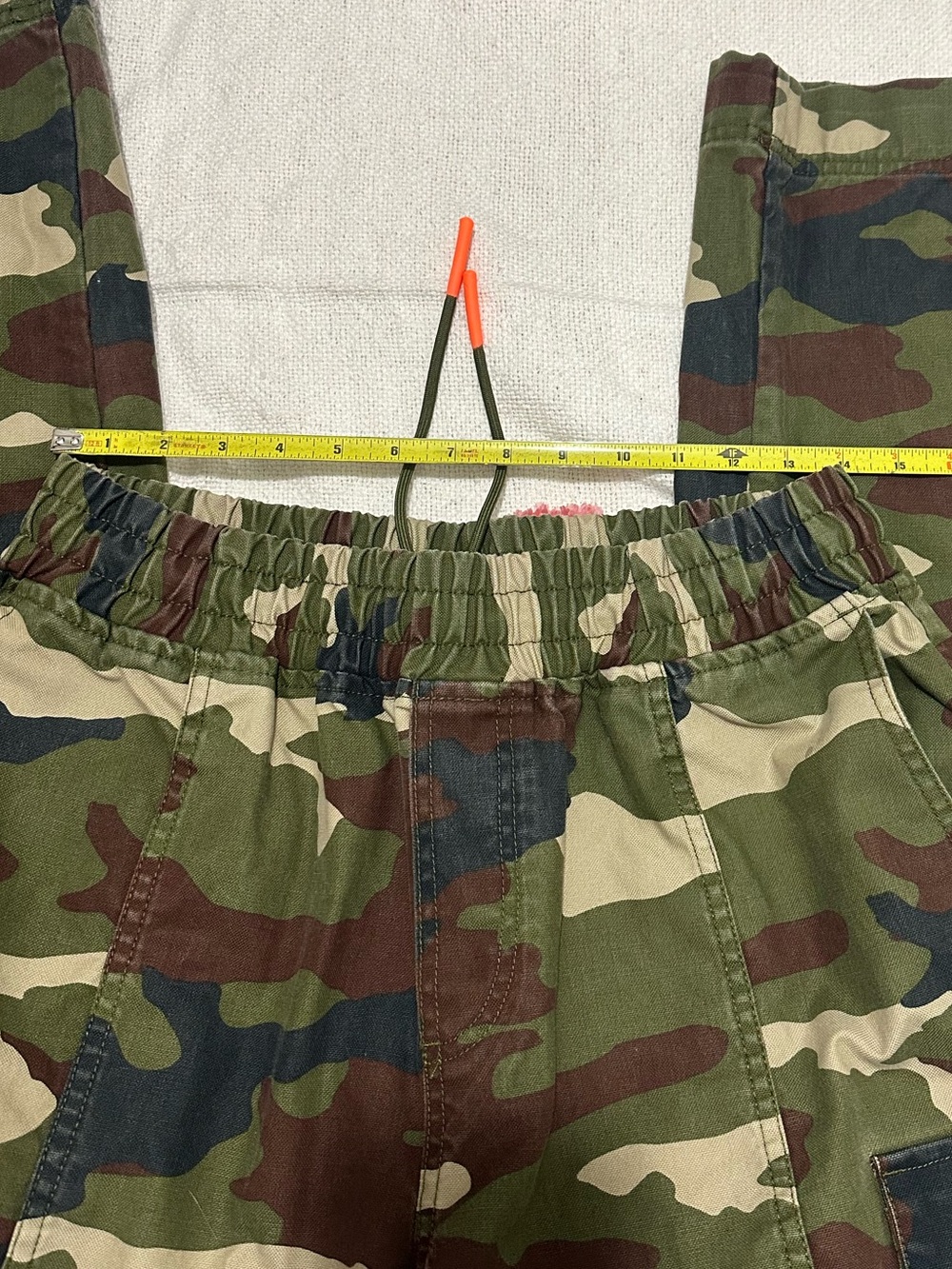 adidas Ivy Park Camo Cargo Pants with Orange Trim - Picture 14 of 16